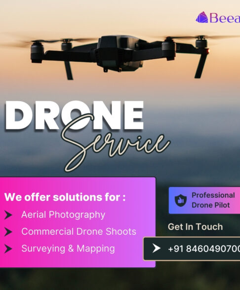 Beige and Light Brown Modern Drone Service Promotion Instagram Post